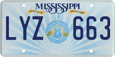 MS license plate LYZ663