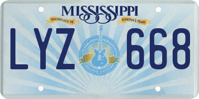 MS license plate LYZ668