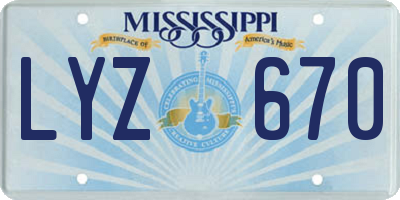 MS license plate LYZ670