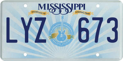 MS license plate LYZ673