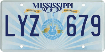 MS license plate LYZ679