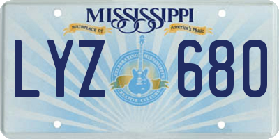 MS license plate LYZ680
