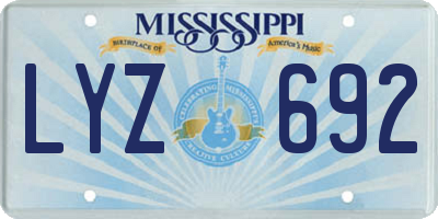 MS license plate LYZ692