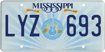 MS license plate LYZ693