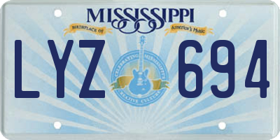 MS license plate LYZ694