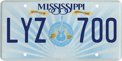 MS license plate LYZ700