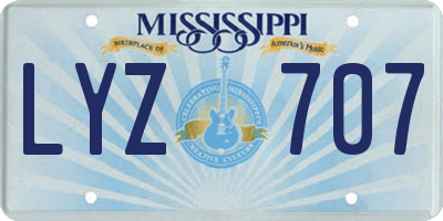 MS license plate LYZ707