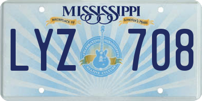 MS license plate LYZ708