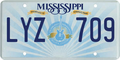 MS license plate LYZ709