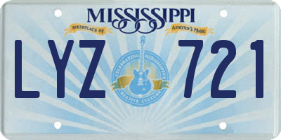 MS license plate LYZ721
