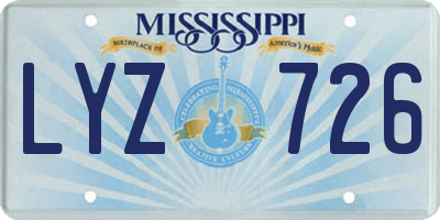 MS license plate LYZ726
