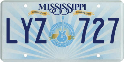 MS license plate LYZ727