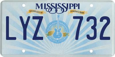 MS license plate LYZ732