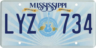 MS license plate LYZ734