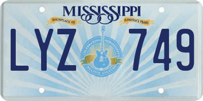 MS license plate LYZ749