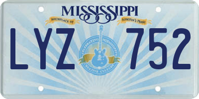 MS license plate LYZ752