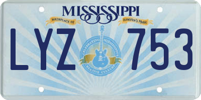 MS license plate LYZ753