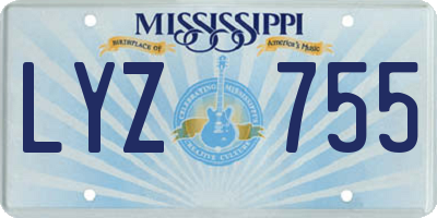 MS license plate LYZ755
