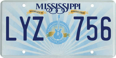 MS license plate LYZ756