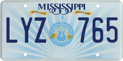 MS license plate LYZ765
