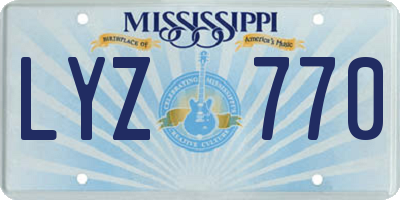 MS license plate LYZ770