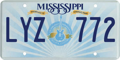 MS license plate LYZ772