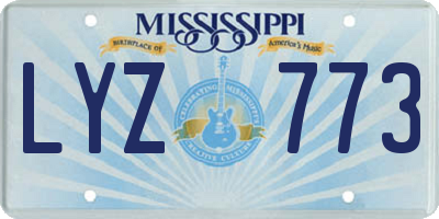 MS license plate LYZ773