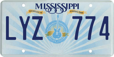MS license plate LYZ774