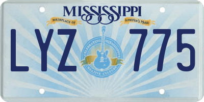MS license plate LYZ775