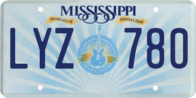 MS license plate LYZ780