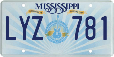 MS license plate LYZ781
