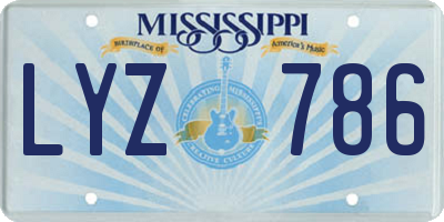 MS license plate LYZ786
