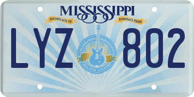 MS license plate LYZ802