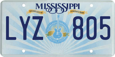 MS license plate LYZ805