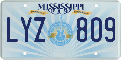 MS license plate LYZ809