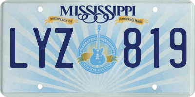 MS license plate LYZ819