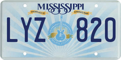 MS license plate LYZ820