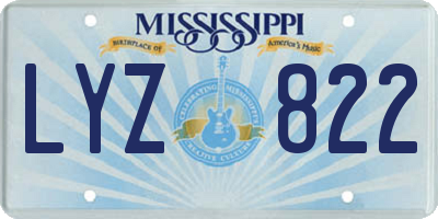 MS license plate LYZ822
