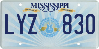 MS license plate LYZ830