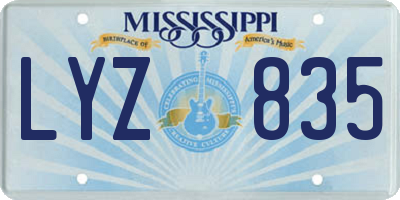 MS license plate LYZ835