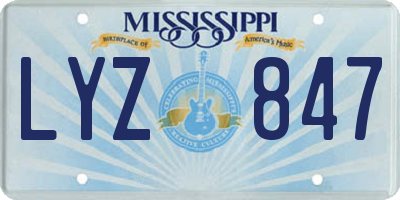 MS license plate LYZ847