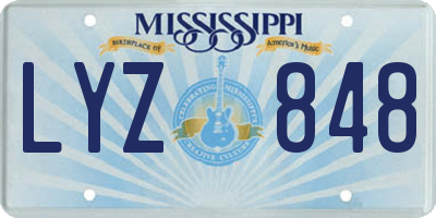MS license plate LYZ848