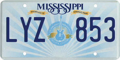MS license plate LYZ853