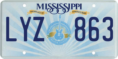 MS license plate LYZ863
