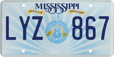 MS license plate LYZ867