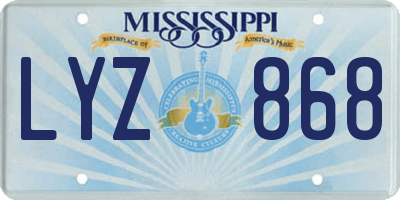 MS license plate LYZ868