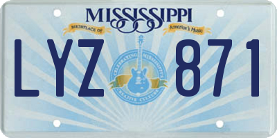 MS license plate LYZ871