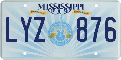 MS license plate LYZ876