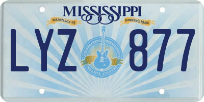 MS license plate LYZ877