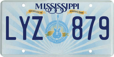 MS license plate LYZ879